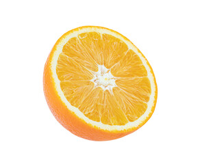 A half of orange isolated on white surface	