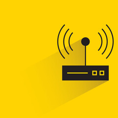 router and wifi on yellow background