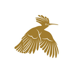 Eurasian Hoopoe bird vector illustration. Eurasian Hoopoe bird logo design concept template. Creative symbol © shuttersport