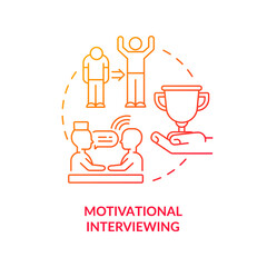 Motivational interviewing concept icon. Addiction treatment methods. Behavior change. Body health improve abstract idea thin line illustration. Vector isolated outline color drawing - obrazy, fototapety, plakaty