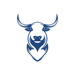 Head Bull vector illustration. Creative Head Bull logo design concept template