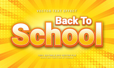 Back to School 3d text style effect themed education