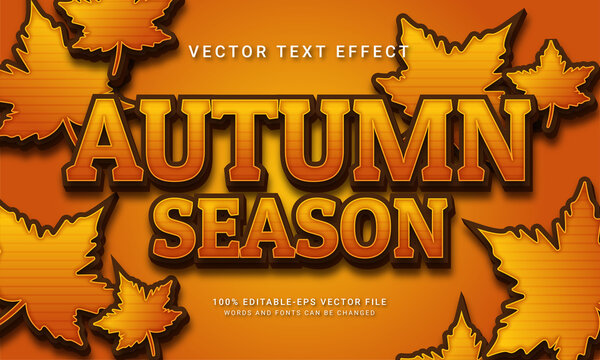 Autumn season 3d text style effect