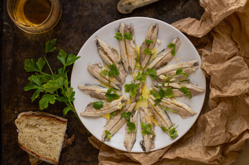  Anchovies marinated in Herbs Garlic and Lemon