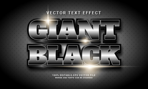 Giant black 3d text style effect themed dark night