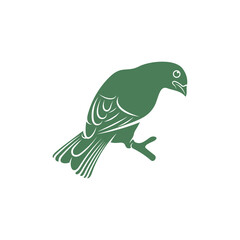 Saira Amarela bird vector illustration. Saira Amarela bird logo design concept template. Creative symbol