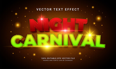 Night carnival editable text effect
