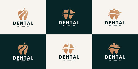 Dental health care logo template