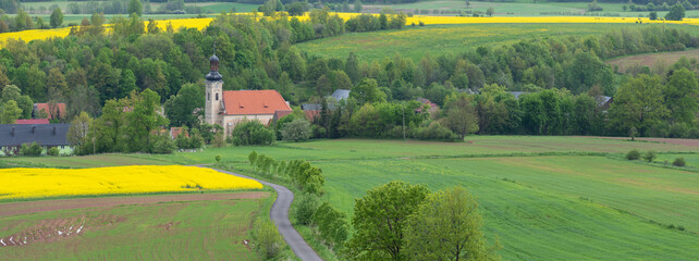 Dobkow village in Kaczawskie Mountains - Poland, Lower Sielesia 