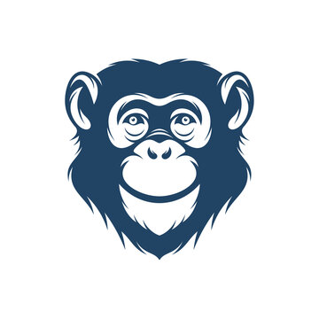 Head Monkey vector illustration. Head Monkey logo design concept template. Creative symbol