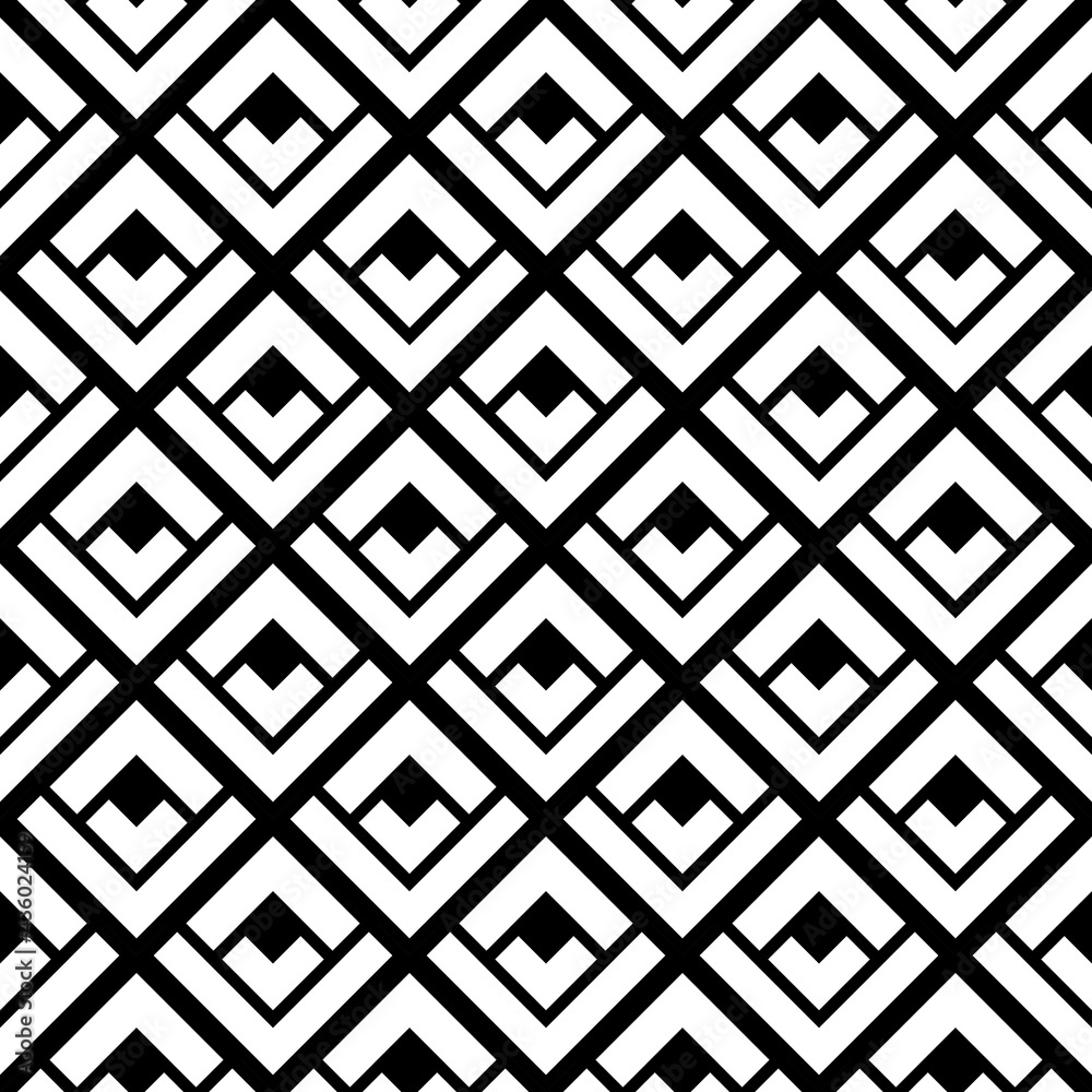 Poster rhombus tile seamless and monochrome. vector diagonal squares.