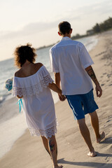 Middle age couple at Florida beach wedding