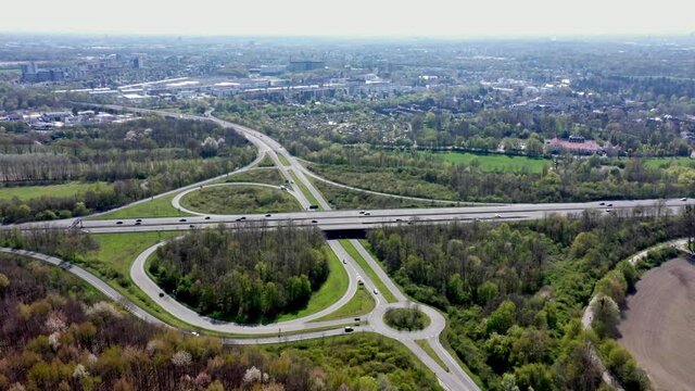 Motorway loop on Cologne highway, North Rhine-Westphalia, Germany
