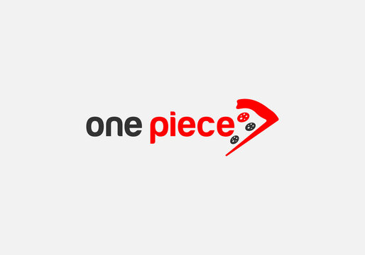 Abstract one piece pizza logo design