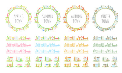 春夏秋冬の街並みセット