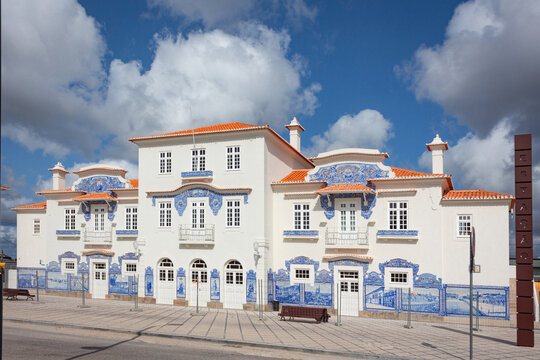 Aveiro railways, old train stations, city of Aveiro, Portugal May 23, 2021.
