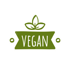 Vegan minimalistic vector illustration logo, food design. Handwritten lettering for restaurant, cafe raw menu. Elements for labels, logos, badges, stickers or icons. 