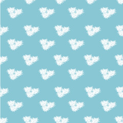 Abstract white patterns on a turquoise background, seamless pattern. Minimalistic style. Background for fabric, wallpaper, bedding. Vector illustration.