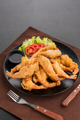 Batter-fried prawns
