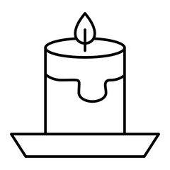 Vector Candle Outline Icon Design