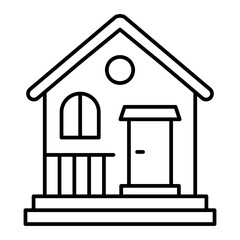 Vector Cabin Outline Icon Design