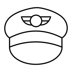 Vector Pilot Hat Outline Icon Design