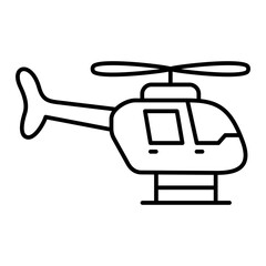 Vector Helicopter Outline Icon Design