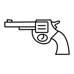 Vector Revolver Outline Icon Design