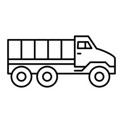 Vector Military Truck Outline Icon Design