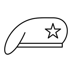 Vector Military Hat Outline Icon Design