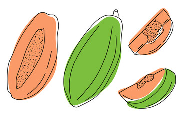 Collection of exotic papaya fruits