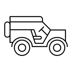 Vector Army Car Outline Icon Design