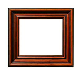 very wide dark brown wooden picture frame cutout