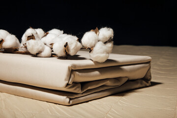 a stack of bed linen 