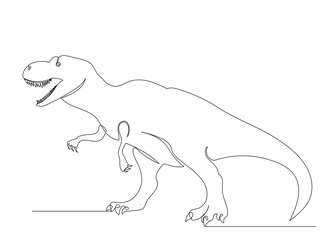 dinosaur continuous line drawing, sketch
