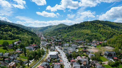 Szczyrk - Krajobraz - miasto szczyrk - centrum - lato - wyjazd na weekend - obrazy, fototapety, plakaty