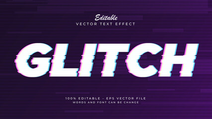 Modern glitch text effect style, distort background template - obrazy, fototapety, plakaty