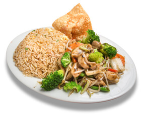 Peruvian Chifa, a fusion of Chinese cuisine with Peruvian ingredients: Soybean sprouts, prepared...