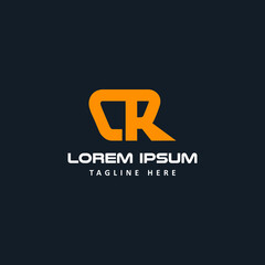 CR lettering logo sport vector image