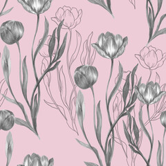 Beautiful seamless pattern with floral background.
