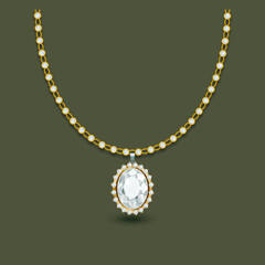 gold and diamond with a big diamond centered necklace Jewelry for girls fashion for women diamonds in a chain