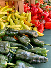 Peppers in a farmers market