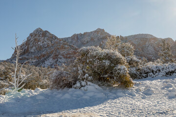 Snow Covered Winter Scenic Landscape in Sedona Arizona