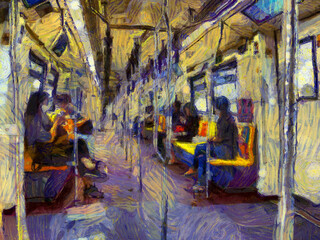 Skytrain Illustrations creates an impressionist style of painting.