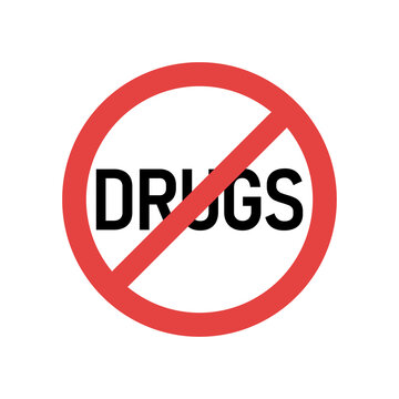 No drugs sign. Vector illustration.