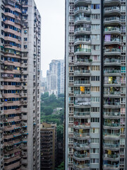 Fototapeta na wymiar Huge buildings in Chongqing China