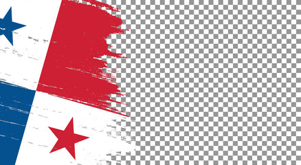 Panama flag with brush paint textured isolated  on png or transparent  background,Symbols of Panama , template for banner,card,advertising ,promote, TV commercial, ads, web design, magazine,vector