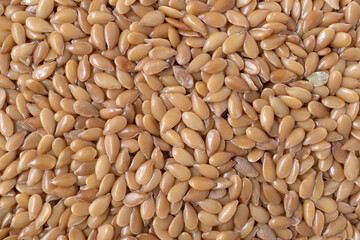 Macro view of flaxseed in natural light.