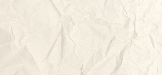 Old crumpled paper texture background. Horizontal banner