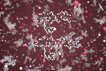 Ivermectin molecule. Conceptual molecular model. Chemical 3d rendering